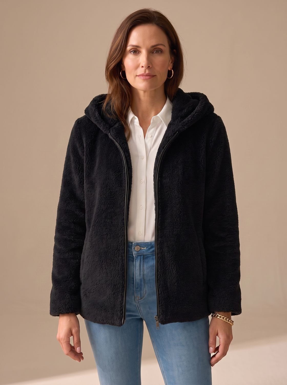 Bramwell - Hooded Teddy Fleece Zip Coat Winter Wear — view 3 of 5