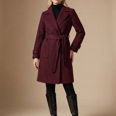 Corvellini - Long Belted Wrap Winter Coat — view 2 of 6