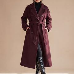 Corvellini - Long Belted Wrap Winter Coat — view 3 of 6