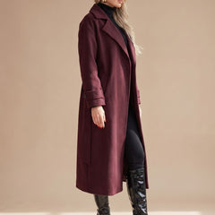 Corvellini - Long Belted Wrap Winter Coat — view 4 of 6
