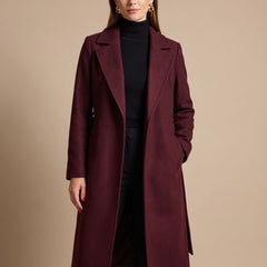Corvellini - Long Belted Wrap Winter Coat — view 6 of 6