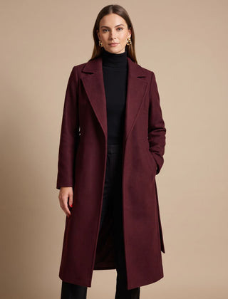 Corvellini - Long Belted Wrap Winter Coat — view 6 of 6