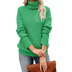 Wovella - Chunky Waffle Knit Turtleneck Sweater Autumn Winter Wear — view 3 of 9