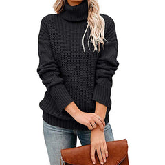 Wovella - Chunky Waffle Knit Turtleneck Sweater Autumn Winter Wear — view 4 of 9