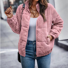 Corvella - Ribbed Full-Zip Puffer Jacket Cold Weather Layering