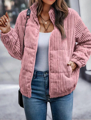 Corvella - Ribbed Full-Zip Puffer Jacket Cold Weather Layering