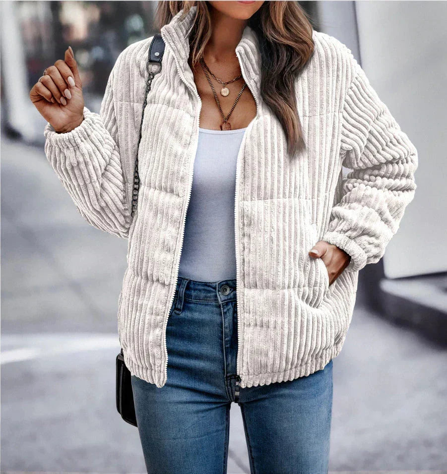 Corvella - Ribbed Full-Zip Puffer Jacket Cold Weather Layering — view 2 of 4