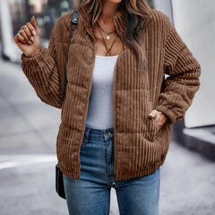 Corvella - Ribbed Full-Zip Puffer Jacket Cold Weather Layering — view 3 of 4