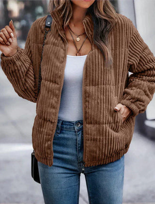 Corvella - Ribbed Full-Zip Puffer Jacket Cold Weather Layering — view 3 of 4