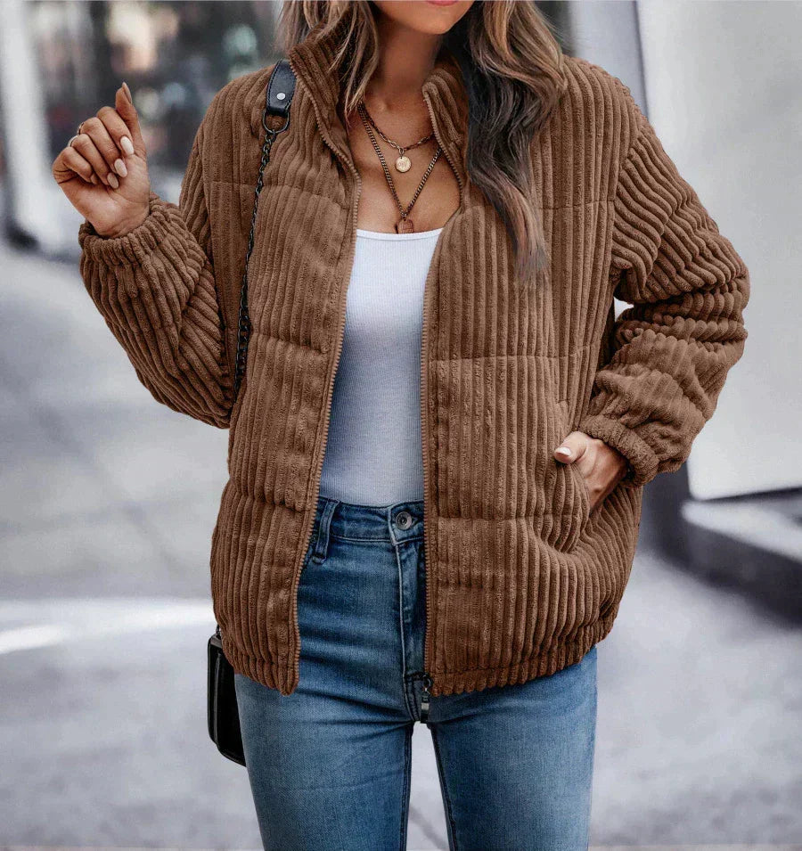 Corvella - Ribbed Full-Zip Puffer Jacket Cold Weather Layering — view 3 of 4