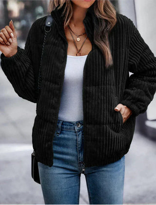 Corvella - Ribbed Full-Zip Puffer Jacket Cold Weather Layering — view 4 of 4