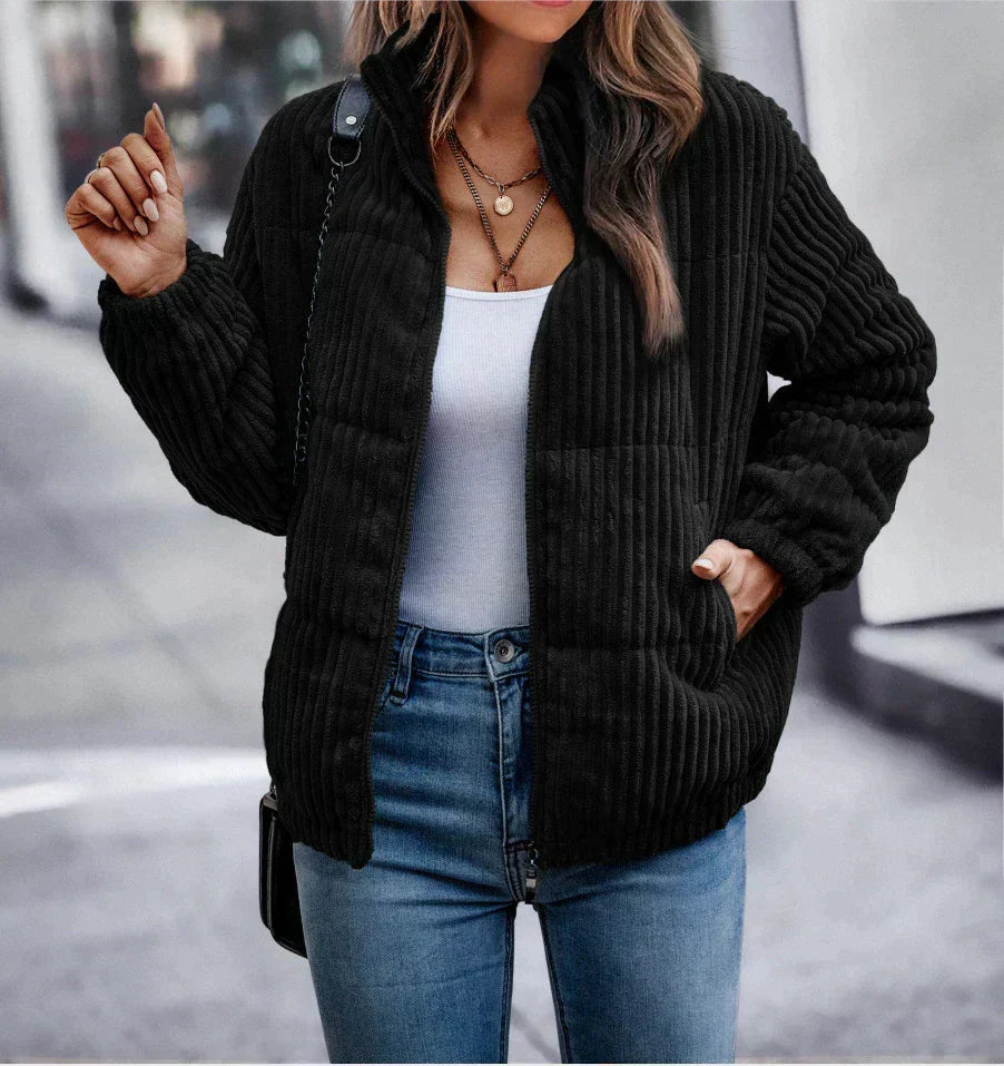 Corvella - Ribbed Full-Zip Puffer Jacket Cold Weather Layering — view 4 of 4