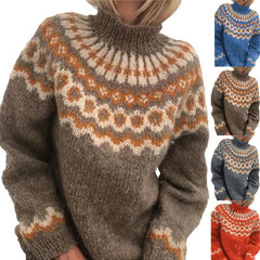 Wrenley - Striped Chunky Knit Pullover Sweater Cooler Seasons