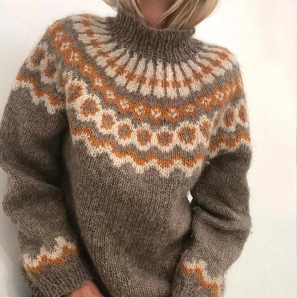 Wrenley - Striped Chunky Knit Pullover Sweater Cooler Seasons — view 2 of 5