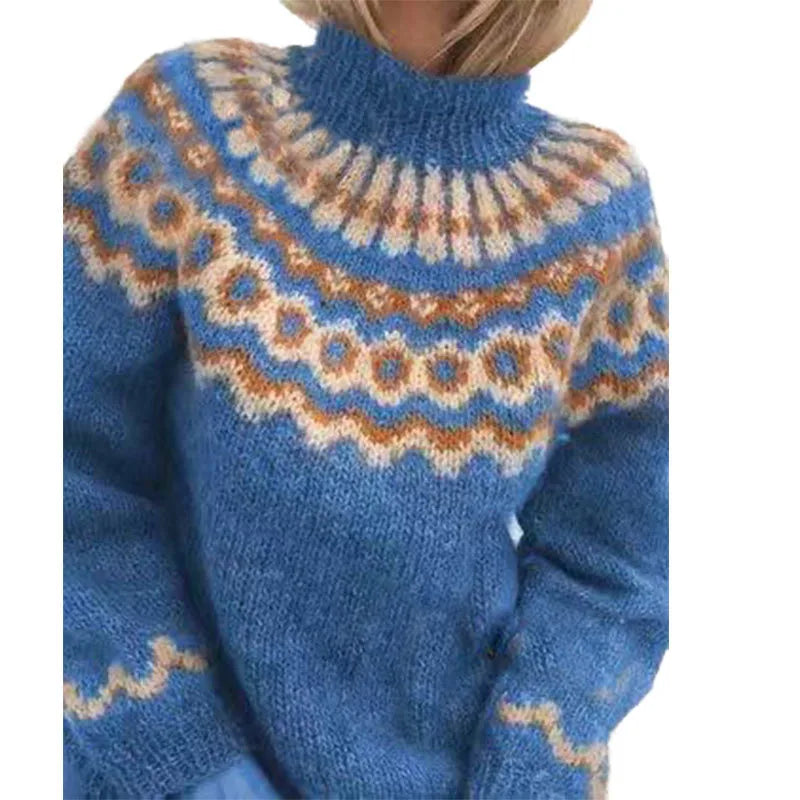 Wrenley - Striped Chunky Knit Pullover Sweater Cooler Seasons — view 3 of 5