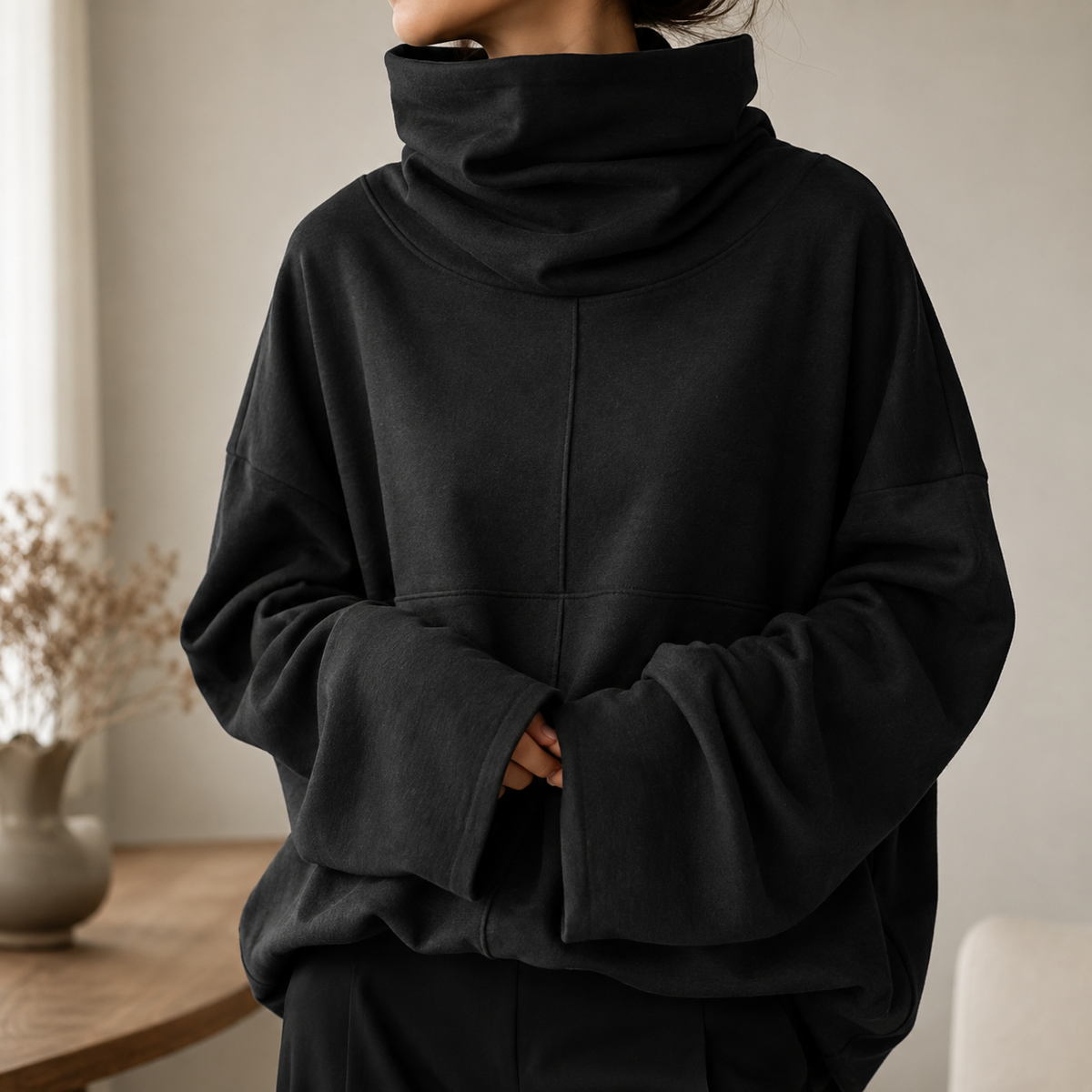 Wrenlow - Cowl Neck Fleece Pullover Cold Weather Layering — view 2 of 9