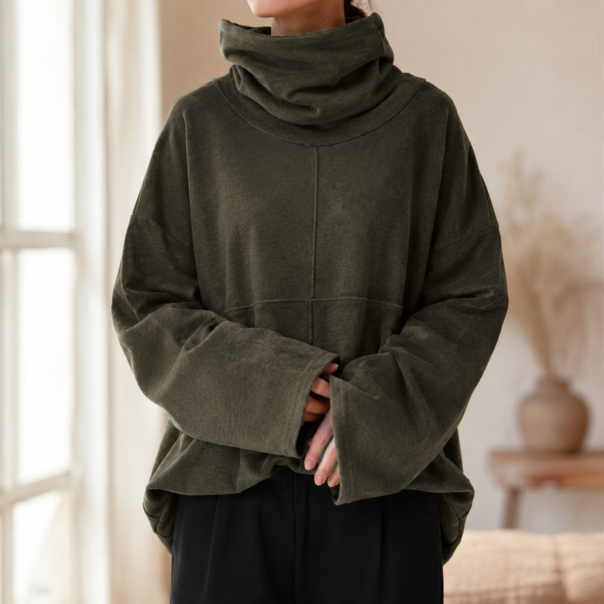 Wrenlow - Cowl Neck Fleece Pullover Cold Weather Layering — view 3 of 9