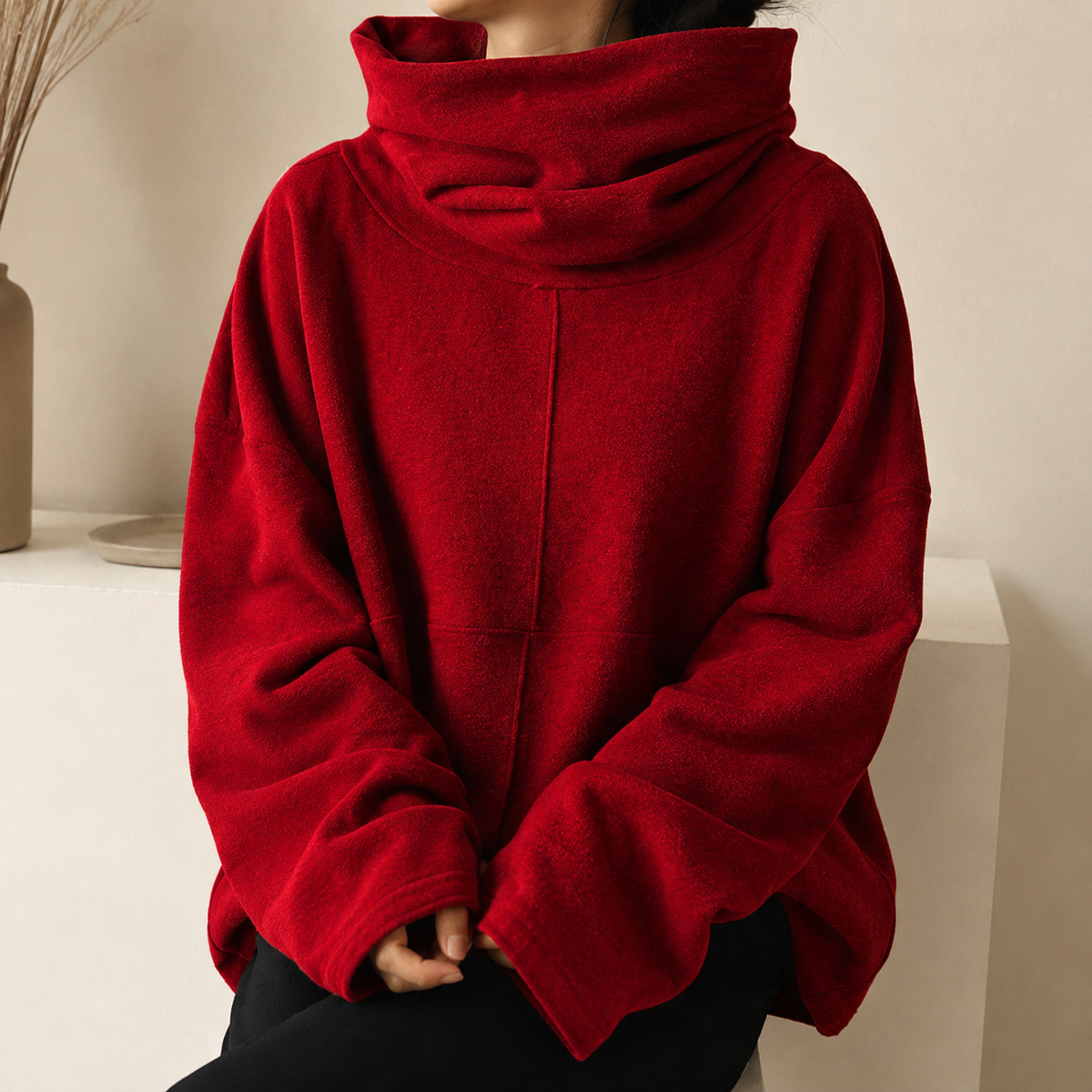 Wrenlow - Cowl Neck Fleece Pullover Cold Weather Layering — view 4 of 9