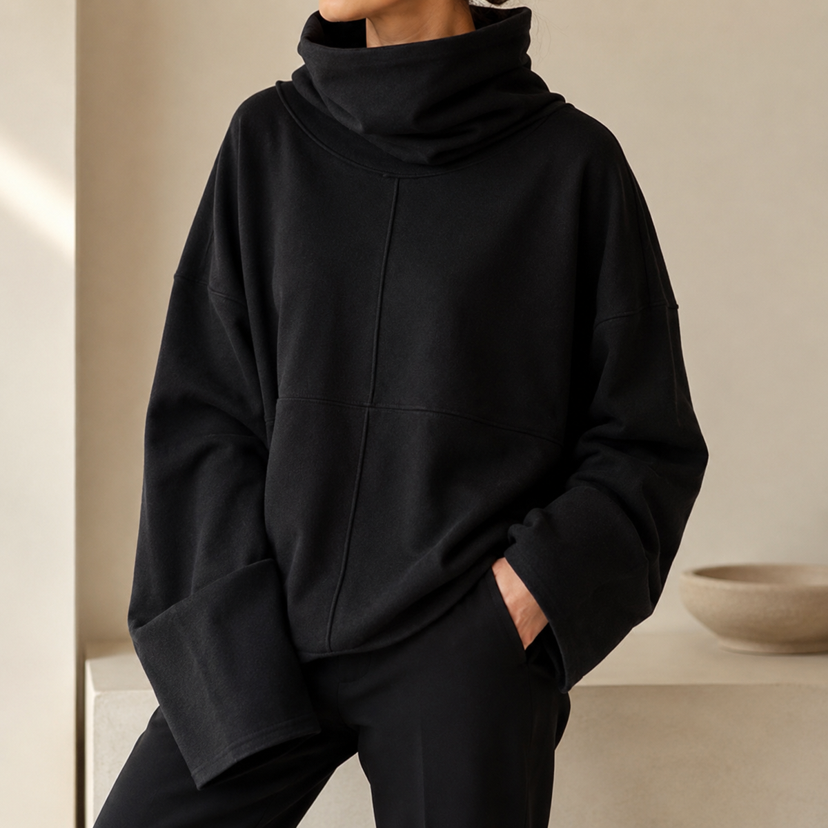 Wrenlow - Cowl Neck Fleece Pullover Cold Weather Layering — view 6 of 9