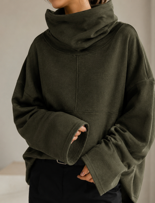Wrenlow - Cowl Neck Fleece Pullover Cold Weather Layering — view 7 of 9