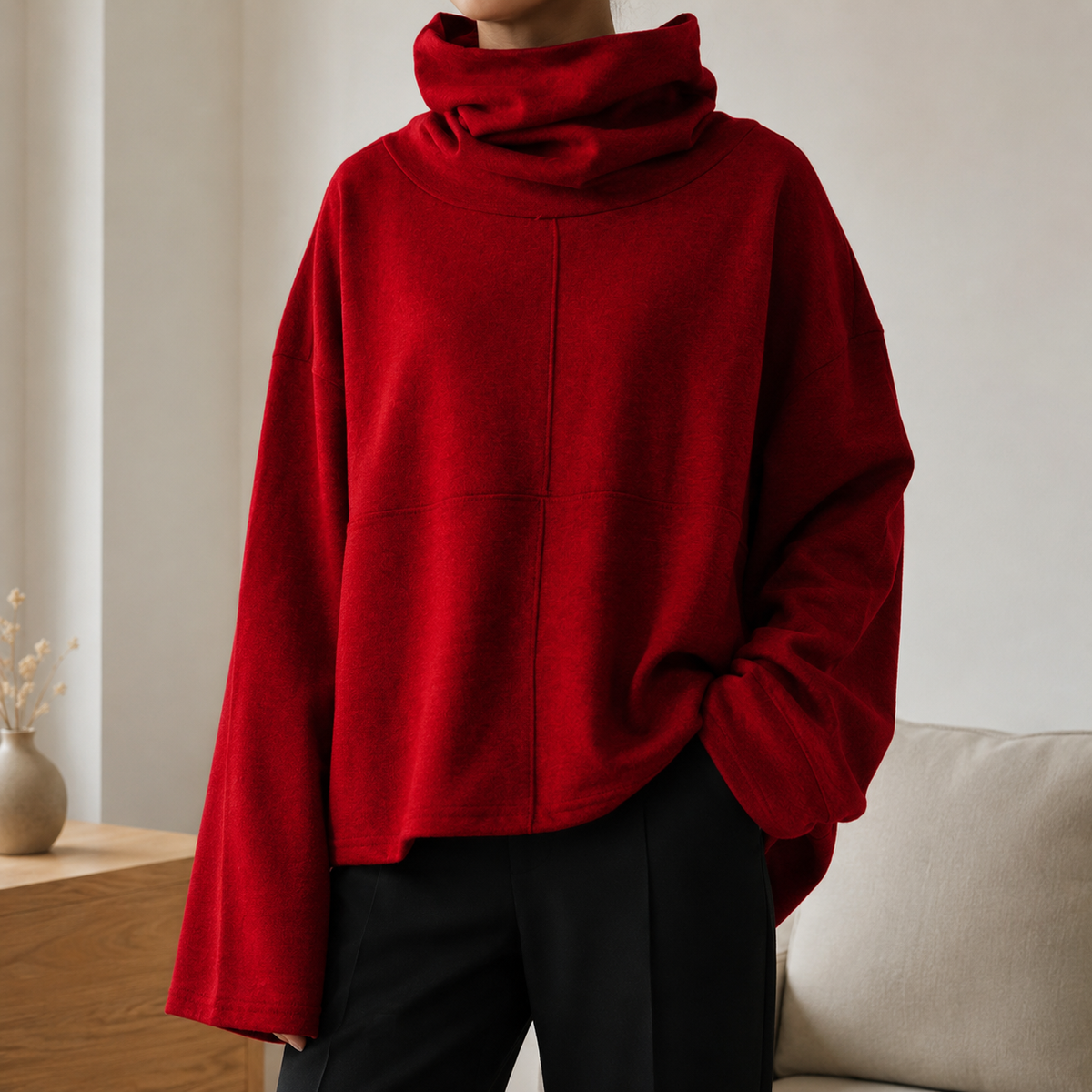 Wrenlow - Cowl Neck Fleece Pullover Cold Weather Layering — view 8 of 9