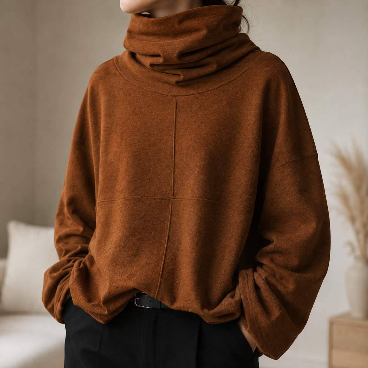 Wrenlow - Cowl Neck Fleece Pullover Cold Weather Layering — view 9 of 9
